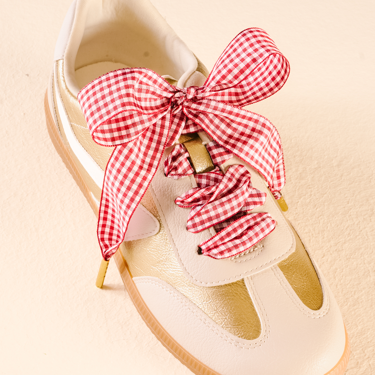 Picture of Step It Up Shoelaces-Gingham Red