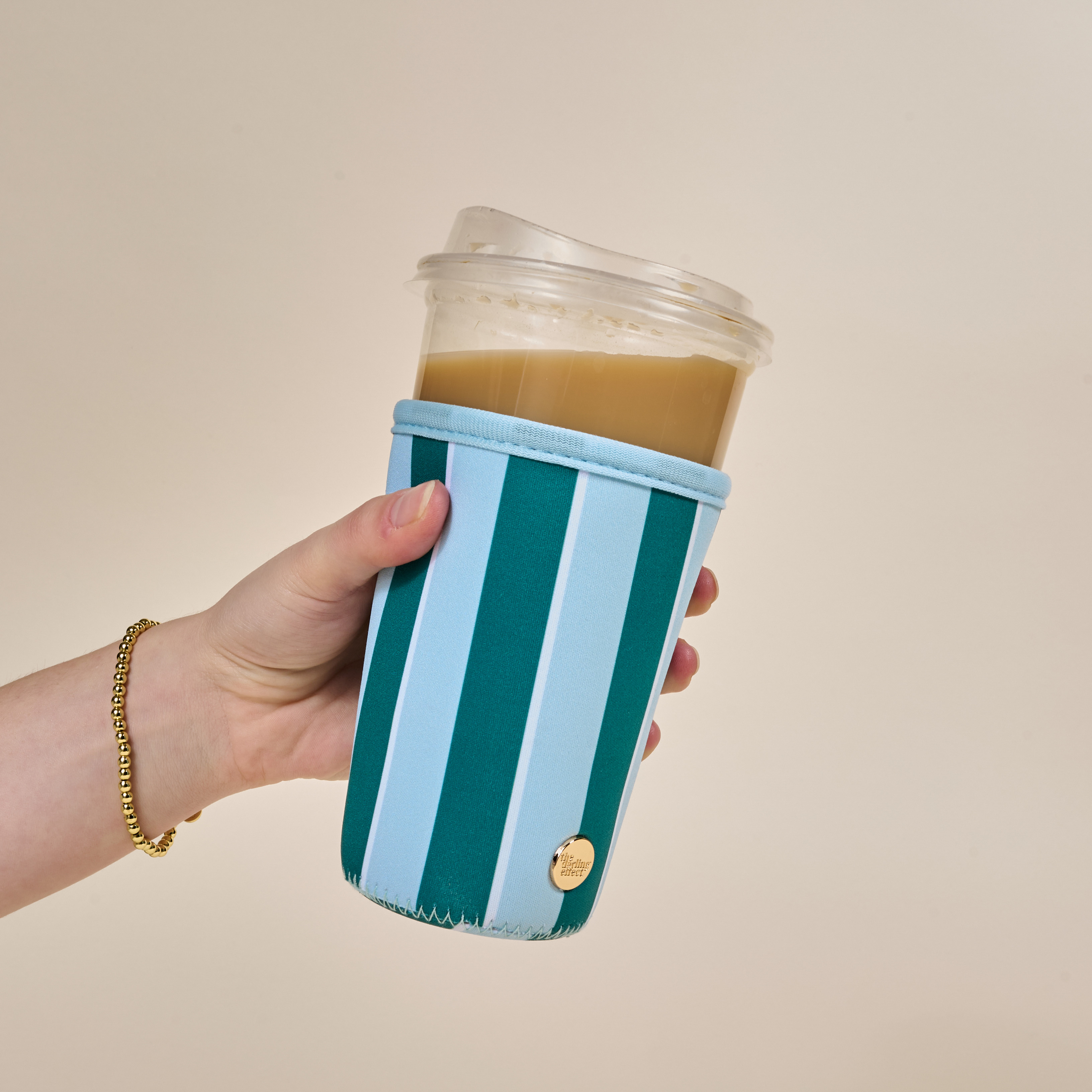 Picture of Sip Savvy Drink Sleeve-Large-Sicily Stripes Teal
