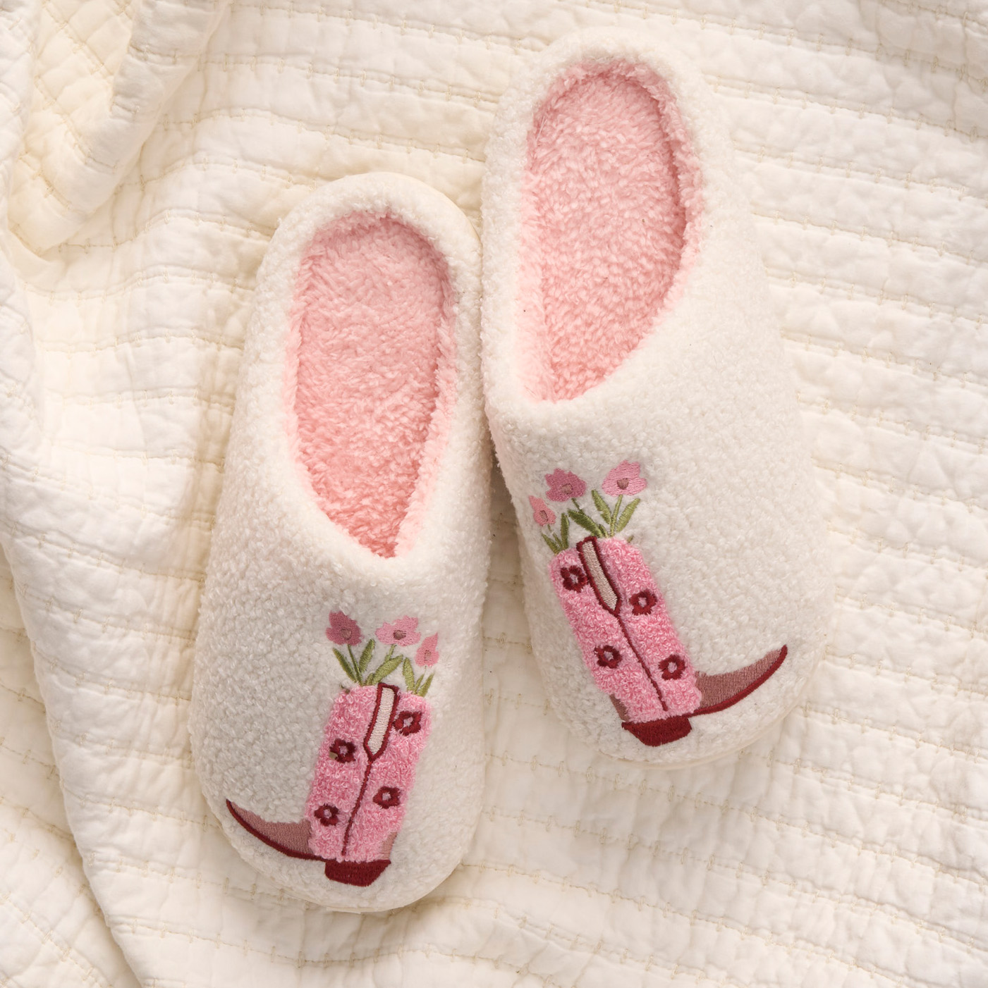 Picture of Fuzzy Slippers-Cowgirl Boots M/L