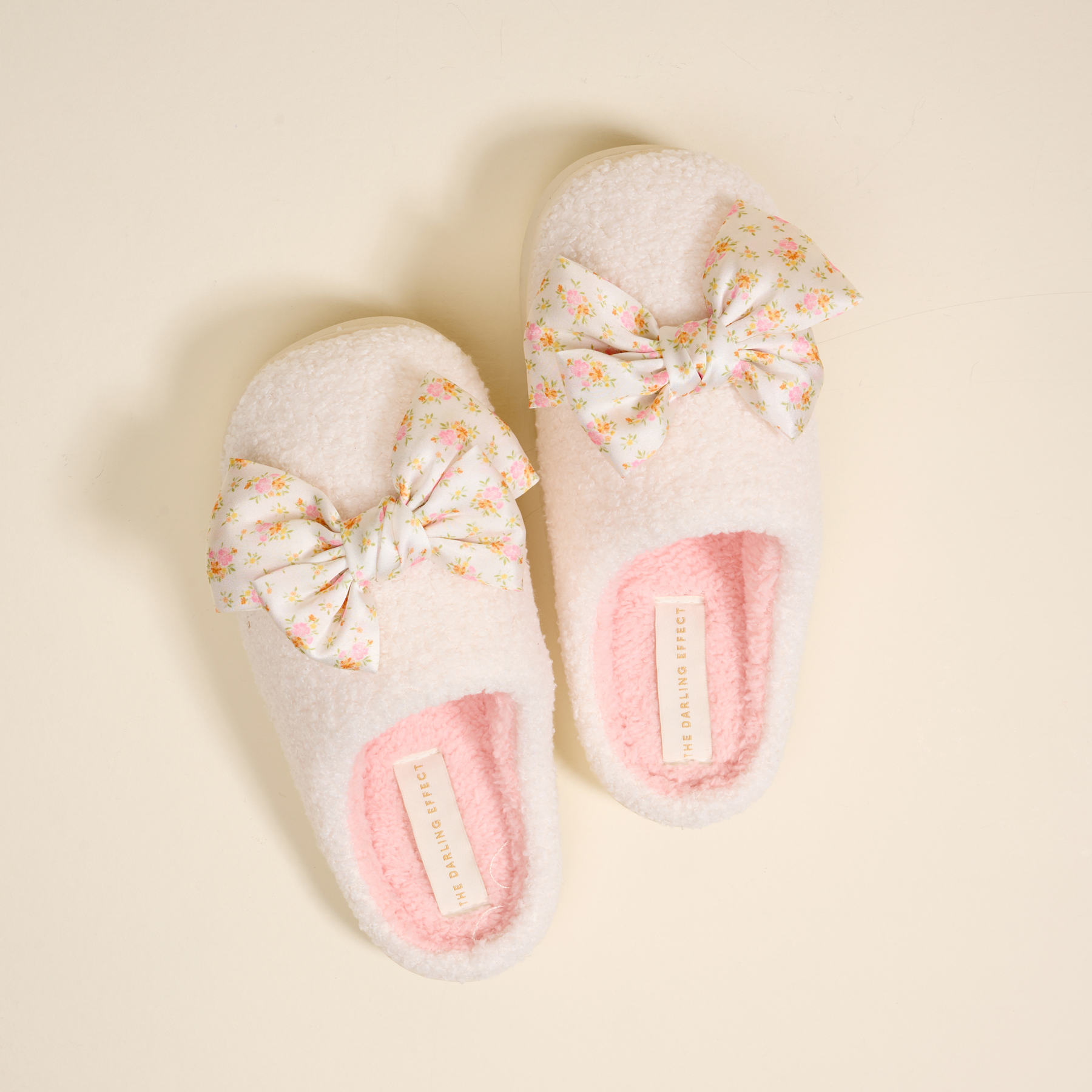 Picture of Fuzzy Slippers-Betty Bow Endless Daydream Cream S/