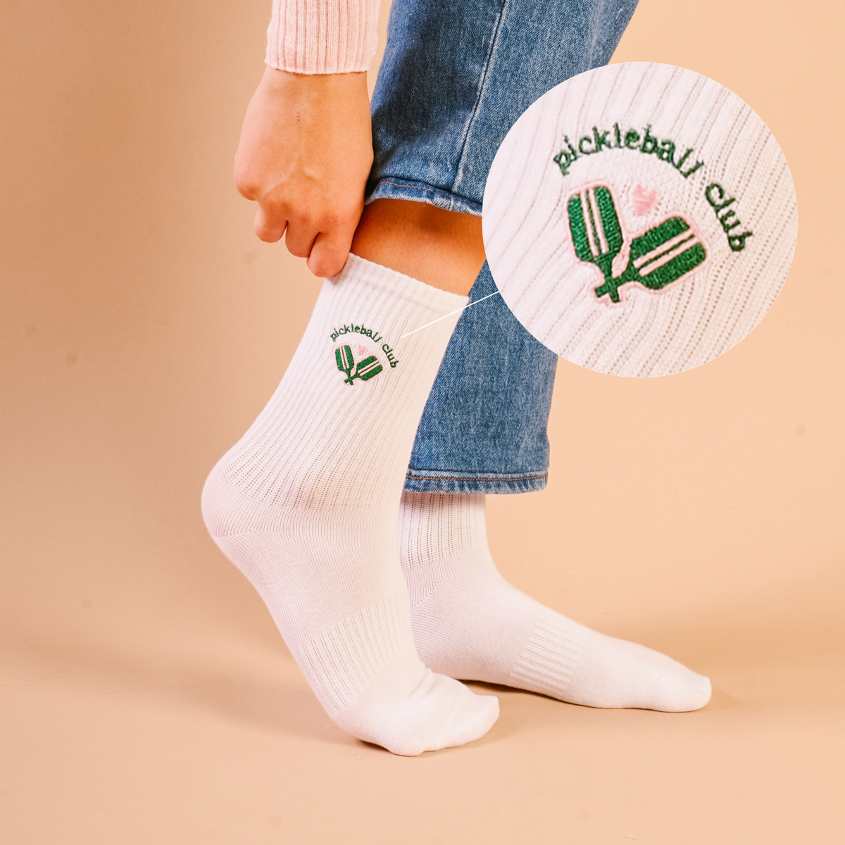 Picture of Embroidered Crew Socks-Pickleball Club