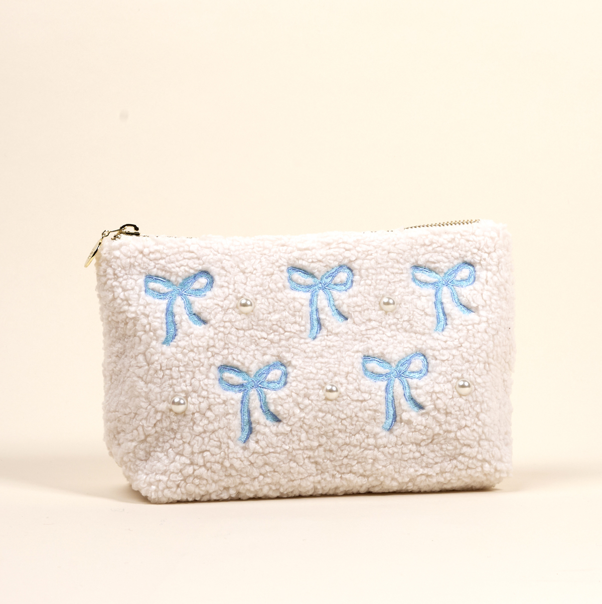 Picture of Teddy Pouch-Bows Blue