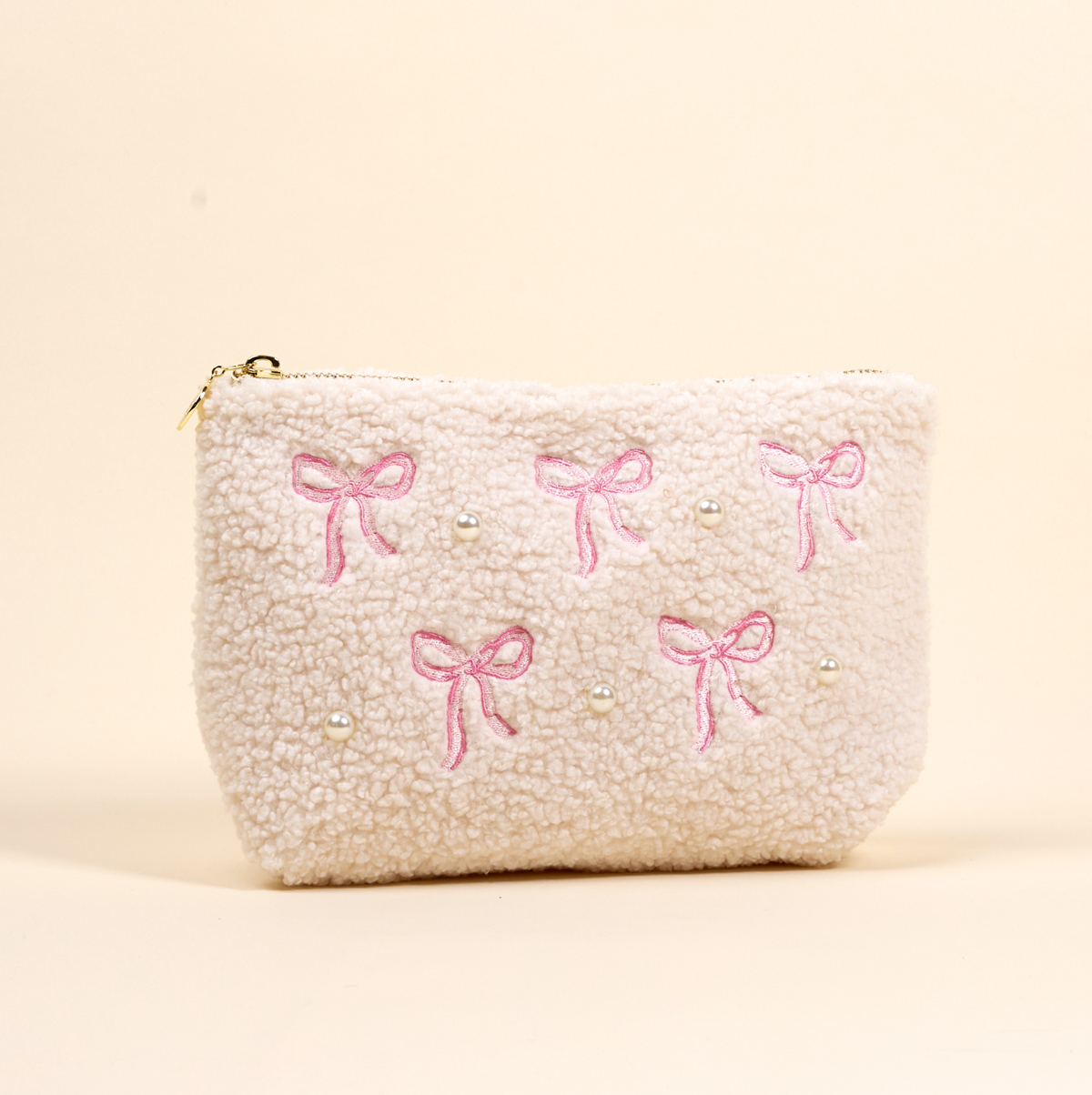 Picture of Teddy Pouch-Bows Pink