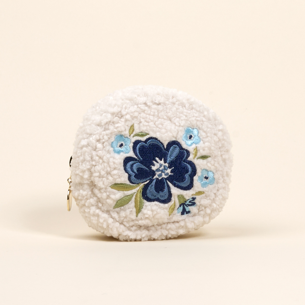 Picture of Teddy Pouch-Circle Dainty Floral Navy