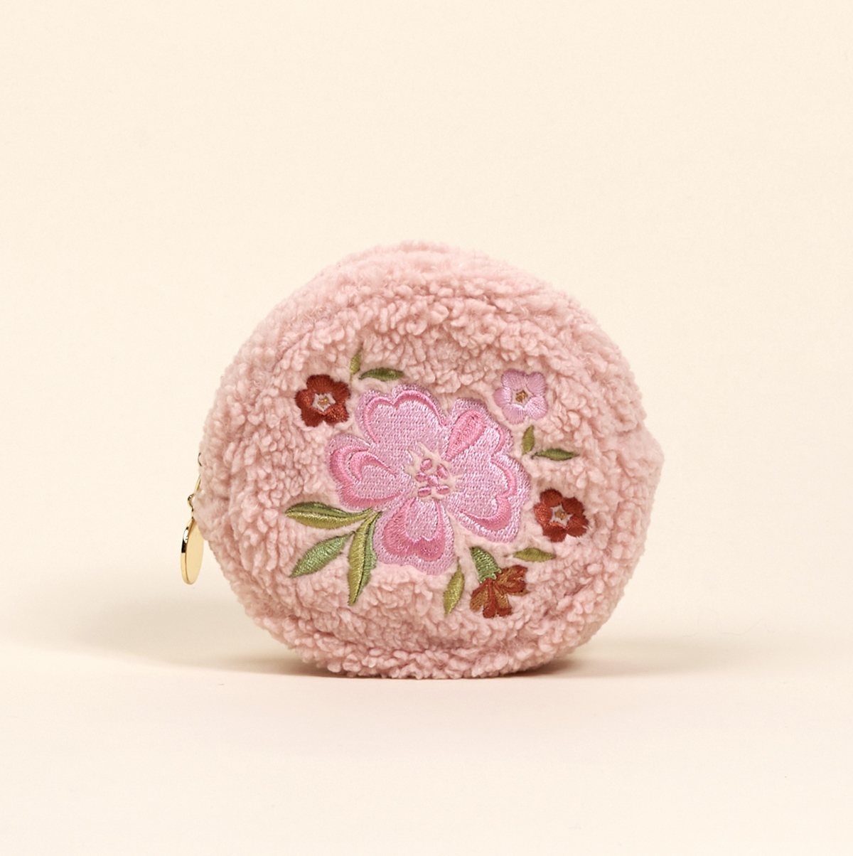 Picture of Teddy Pouch-Circle Dainty Floral Pink