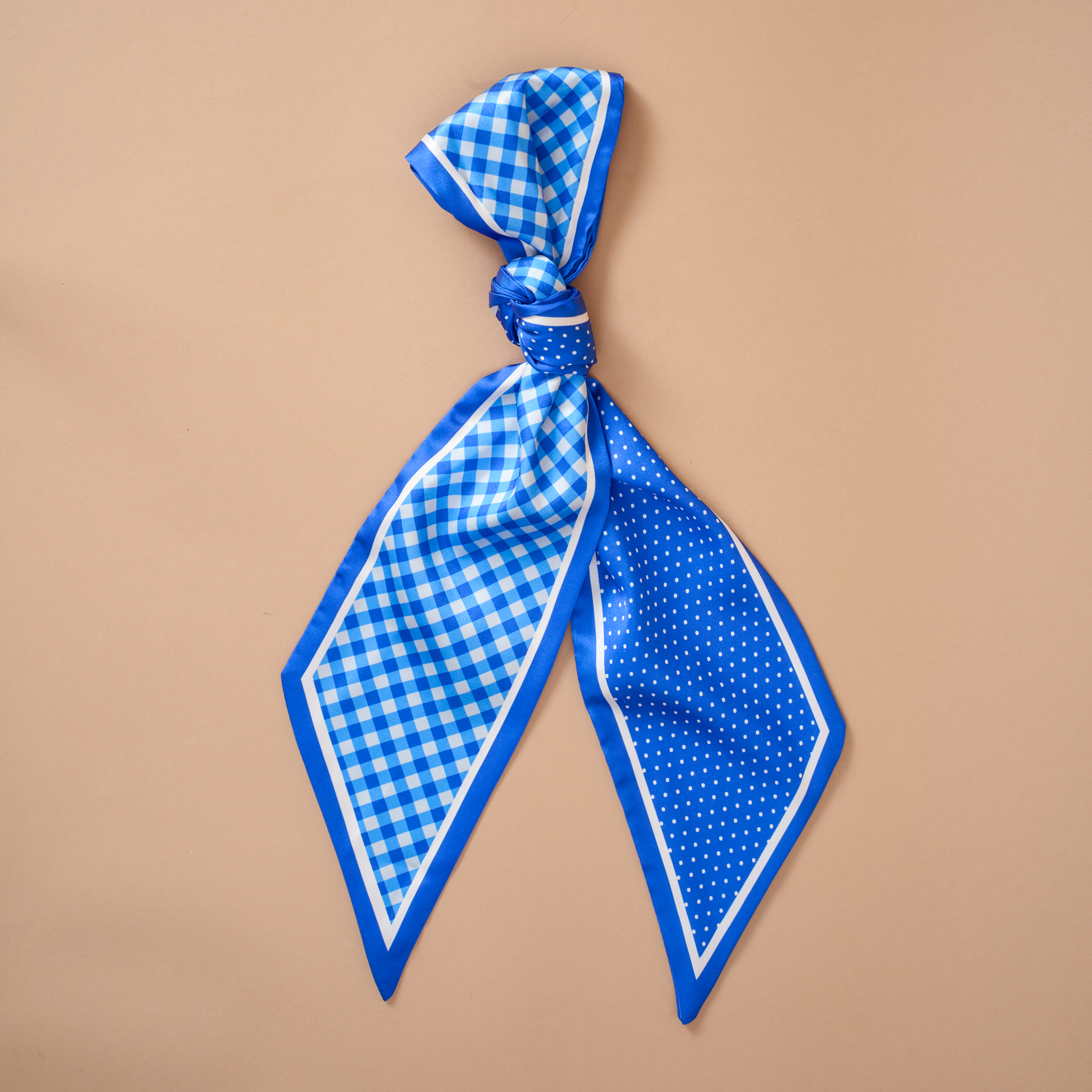 Picture of Twirl & Tie Scarf Accessory-Gingham Blue