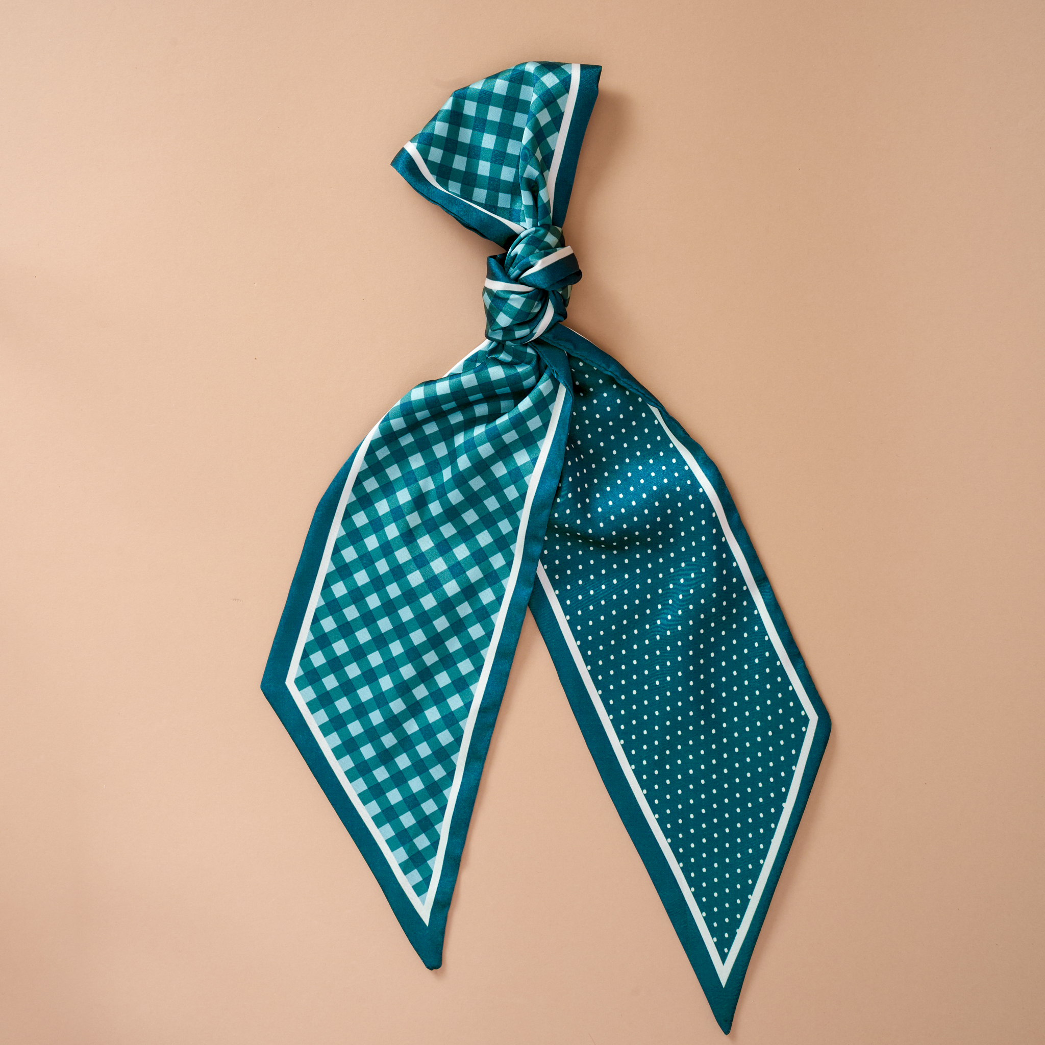 Picture of Twirl & Tie Scarf Accessory-Gingham Green