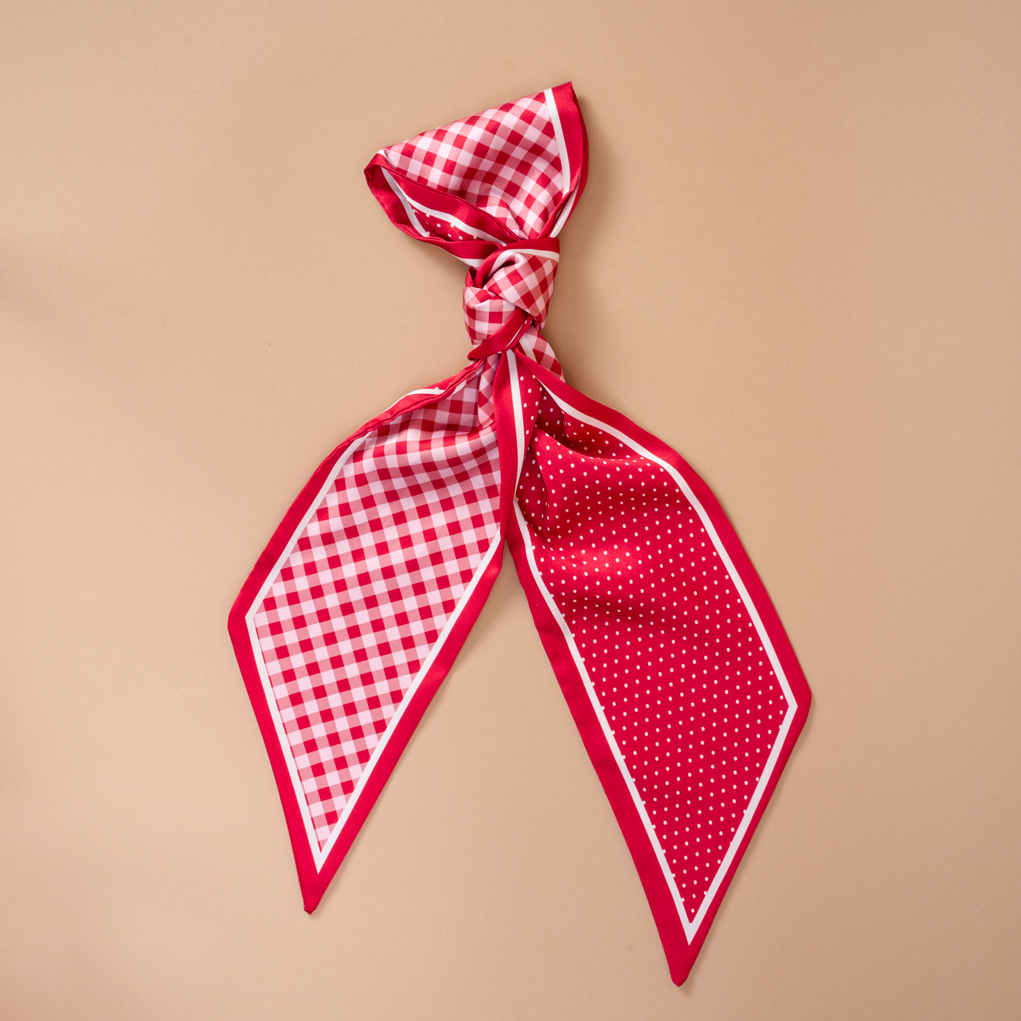 Picture of Twirl & Tie Scarf Accessory-Gingham Red