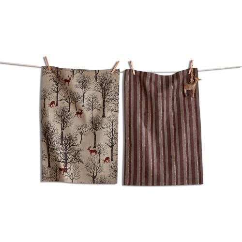 Picture of EVERGREEN DEER DT & ORNAMT SET