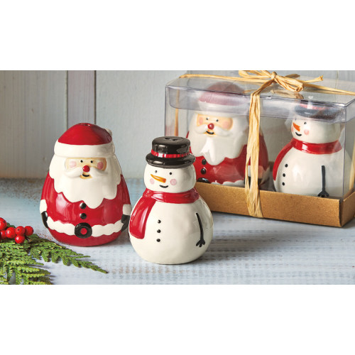 Picture of JOLLY SANTA & SNOWMAN S&P S/2