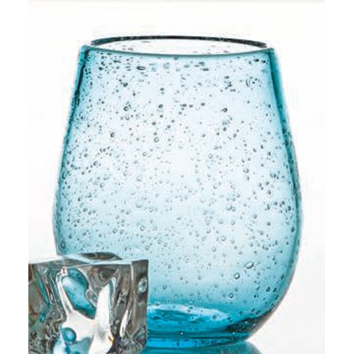 Picture of BUBBLE GLASS STEMLESS WINE AQUA