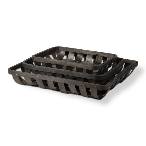 Picture of LATTICE RECTANGLE BASKET SET/3