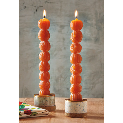 Picture of RUSTIC PUMPKIN STACK TAPER S/2