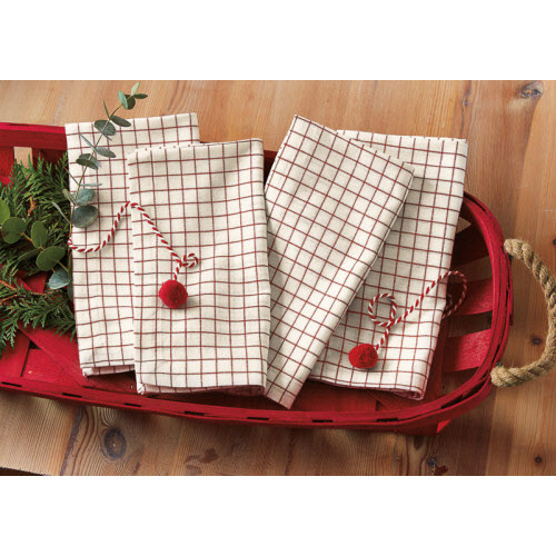 Picture of CHECK NAPKIN SET/4