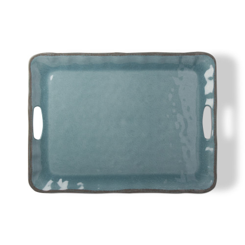 Picture of VERANDA MELAMINE SERVING TRAY AQUA