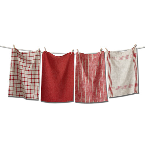 Picture of CANYON WOVEN DISHTOWEL SET/4 RED MULTI