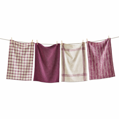 Picture of CANYON WOVEN DISHTOWEL SET/4 PLUM