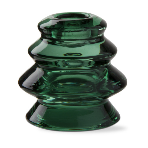 Picture of GLASS TREE TAPER HOLDER GREEN