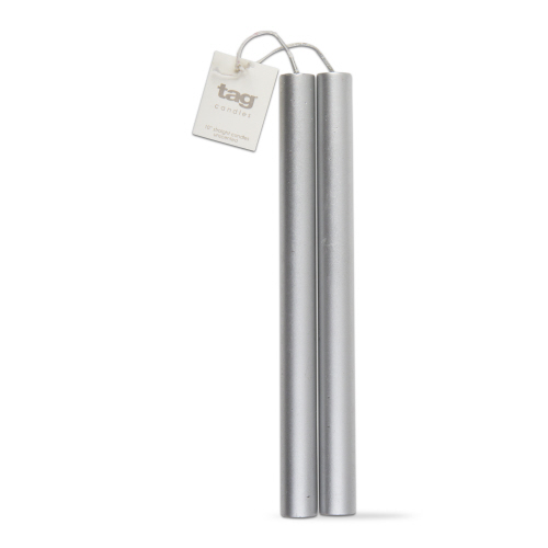 Picture of 10" STRAIGHT MTALLIC CNDLS S/2 SILVER