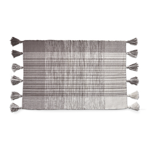 Picture of TASSEL PLAID RUG GRAY