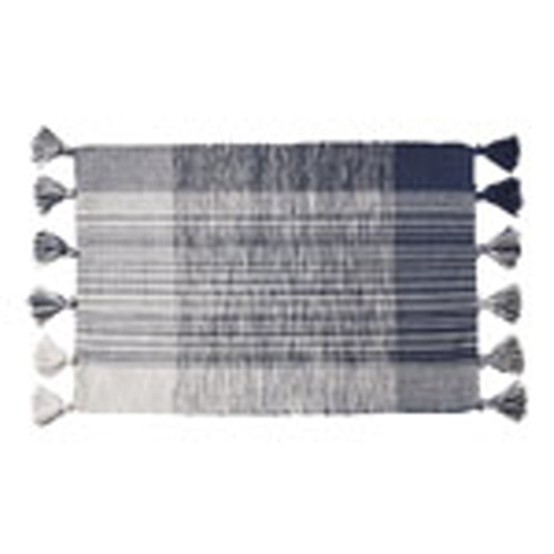Picture of TASSEL PLAID RUG BLUE