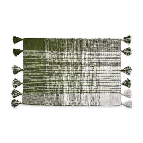 Picture of TASSEL PLAID RUG FOLIAGE
