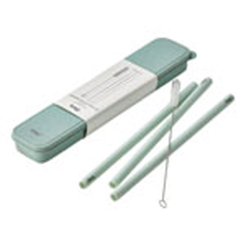 Picture of REUSABLE SILICONE STRAW SET AQUA
