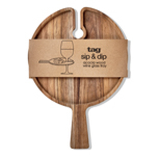 Picture of ACACIA WOOD WINE GLASS TRAY