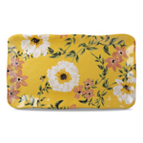 Picture of BEE FLORAL MLMN RECT PLATTER