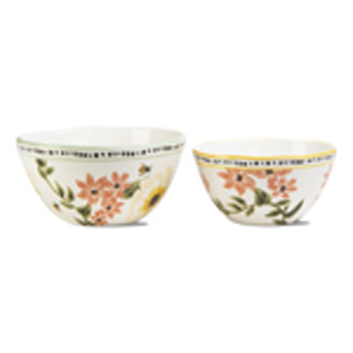 Picture of BEE FLORAL BOWL SET/2