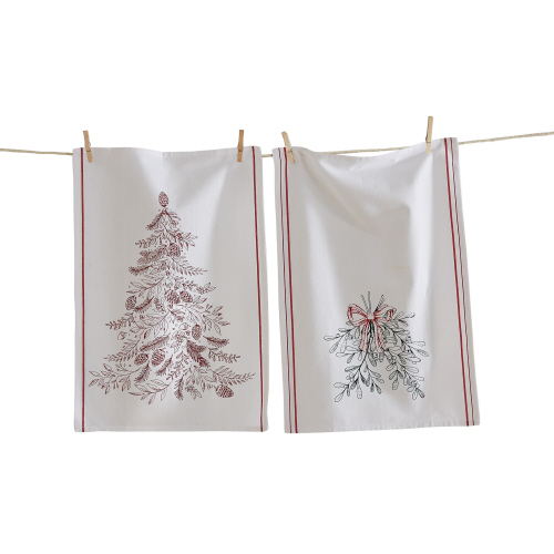 Picture of MISTLETOE TREE DISHTOWEL ASMT2