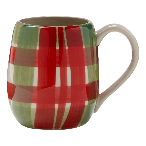 Picture of TS SN PLAID HAND PAINTED MUG