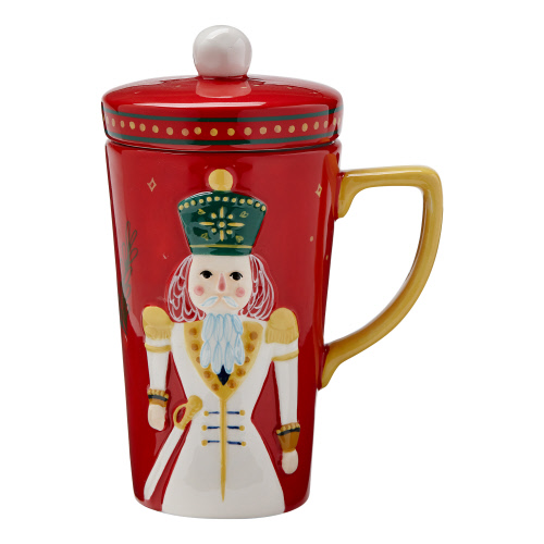 Picture of RED NUTCRACKER MUG W/ LID