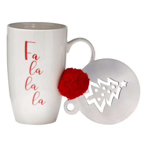 Picture of FA LA LA LA MUG & STENCIL SET