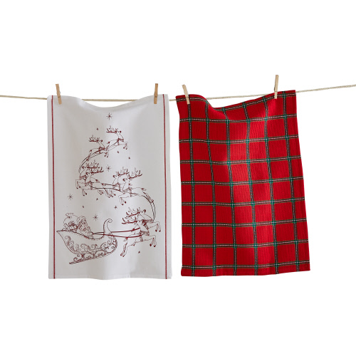 Picture of SANTA SLEIGH DISHTOWEL S2