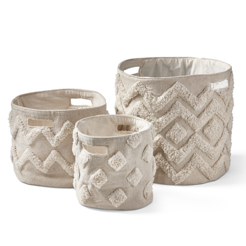 Picture of TUFTED CANVAS BIN S/3