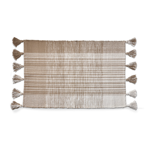 Picture of TASSEL PLAID RUG LINEN