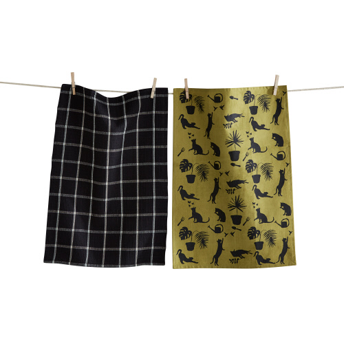 Picture of GARDEN CAT DISHTOWEL SET/2