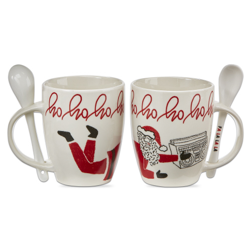 Picture of HOHOHO SANTA MUG W SPOON