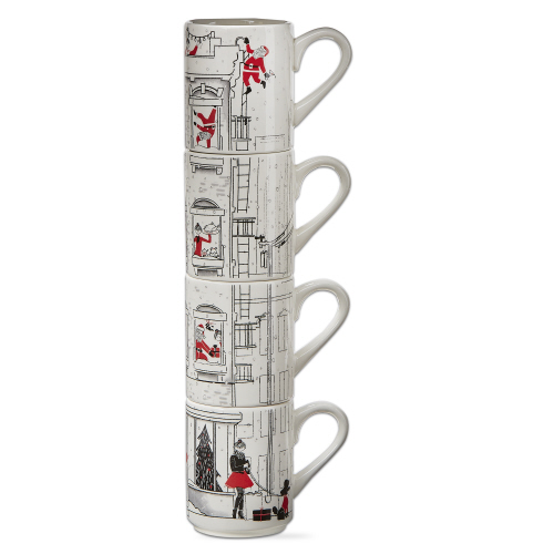 Picture of SANTA CITYSCAPE STACKING MUG S/4