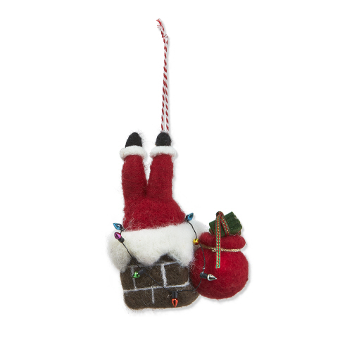 Picture of SANTA IN CHIMNEY ORNAMENT