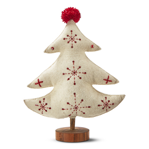 Picture of EMBROIDERED WOOL TREE DECOR SM