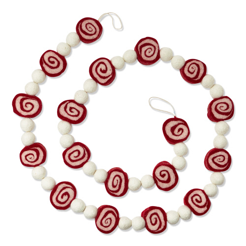 Picture of PEPPERMINT CANDY WOOL GARLAND