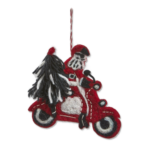 Picture of SANTA ON MOPED ORNAMENT