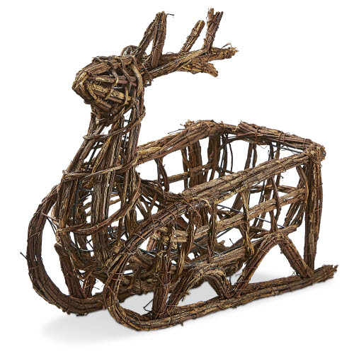 Picture of REINDEER SLEIGH IN NATURAL VINE