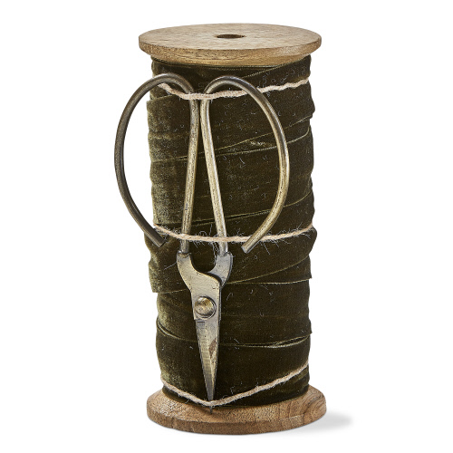 Picture of VLVT RIBBON W/ SCISSOR SPL 25MM/5YD GRN