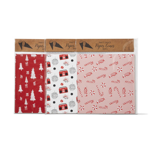 Picture of PARTY SNACK PAPER CONES S/12 ASMT/3