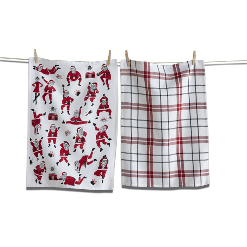 Picture of OH WHAT FUN SANTA DISHTOWEL S/2