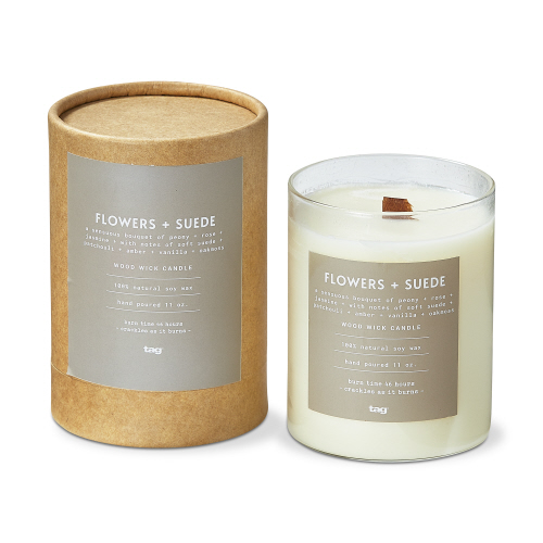 Picture of FLOWERS + SUEDE FRAG CANDLE