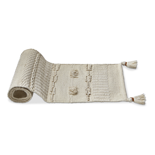 Picture of BIANCA TUFTED & TASSELD RUNNER WHITE